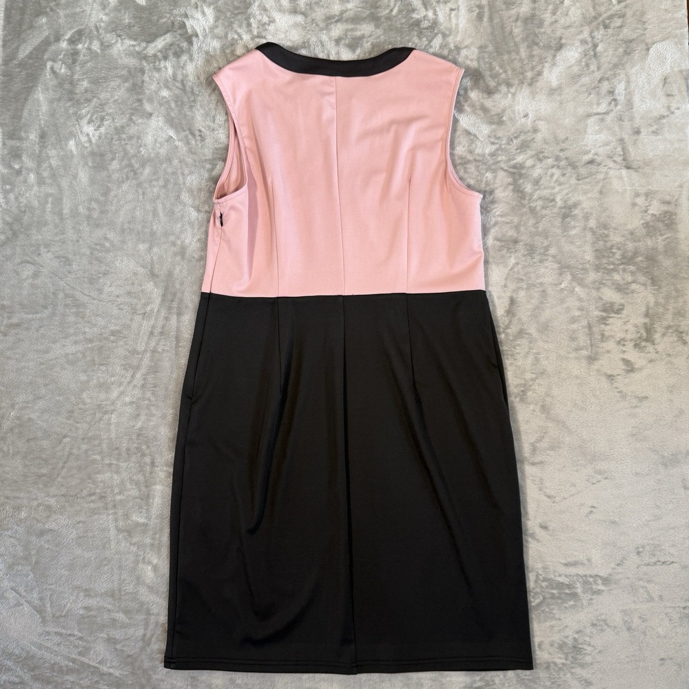 Grace Karin Bodycon Colorblock Sheath Dress Pink Black Sleeveless Work Office - Picture 7 of 7